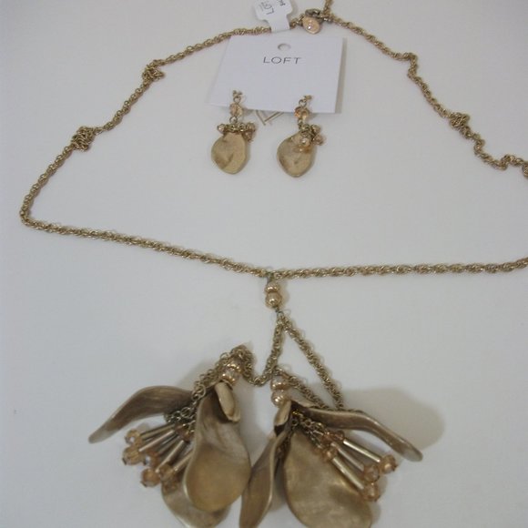 Ann Taylor Loft Necklace earrings Set NWT 98 - Picture 4 of 5